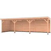 Westwood Douglas overkapping, 900 x 400, met achterwand en zijwand, Comfort Plus