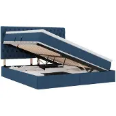 vidaXL Opslag bed met matras met hoofdeinde Blauw 160 x 200 cm Stof