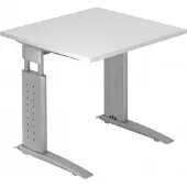 Hjh OFFICE PRO UNDA 8 S - 80 x 80 Tafelhoogte I In hoogte verstelbaar Wit/Zilver