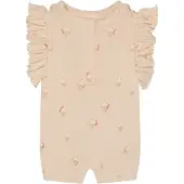 Noppies Rompertje/body beige / rood