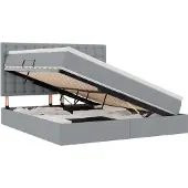 vidaXL Opslag bed met matras met opslag Lichtgrijs 160 x 200 cm Stof