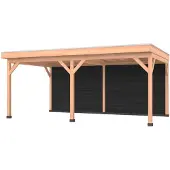 Westwood Douglas overkapping, 600 x 350, met zwarte achterwand, Comfort Plus