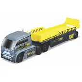 Maisto Diecast Vrachtwagen met Trailer Grijs-Geel 20cm