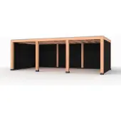 Westwood Douglas overkapping, 750 x 400, met zwarte achterwand twee zijwanden, Modern Plus