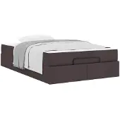 vidaXL Bedframe met matras 2 st Tan Stof