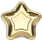 Party Deco Borden Star Gold (6 stuks)