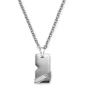 Lucleon Moderne Zilverkleurige Dogtagketting