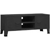 vidaXL TV-kast, industriële stijl, zwart, 105x35x42 cm, metaal