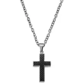 Lucleon Kruisketting met Zwarte Inleg