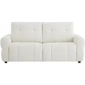 Vente-unique Driezitsslaapbank in beige chenille stof ECORIA