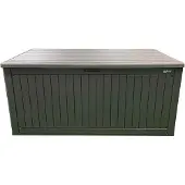 Axi Mike Opbergbox van Kunststof in Bruin 1000 Liter | Kussenbox voor buiten / tuin met onderstel | Waterdichte Tuinbox voor tuingereedschap of kussens | 177x82x83cm