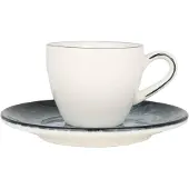 Bonna Espresso kopjes & schotel sepia porselein set van 6