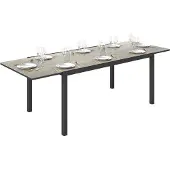 Outsunny Uitschuifbare Buiteneettafel Aluminium, Staal 240L x 90B x 74H cm Grijs