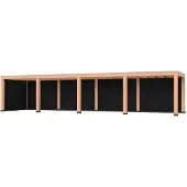 Westwood Douglas overkapping, 1200 x 300, met zwarte achterwand en zijwand, Modern Plus