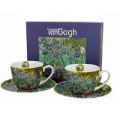 Van Gogh Irissen Kopjes met Schotels 270ml - Set van 2