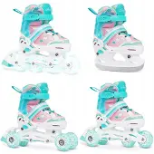 Raven Zoya 4-in-1 Kinderrolschaatsen/Schaatsen Maat 27-30 LED