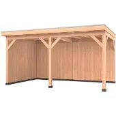 Westwood Douglas overkapping, 500 x 350, met achterwand en zijwand, Comfort Plus