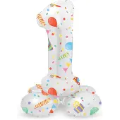 Folat - Staande folieballon Cijfer 1 Joyful Party - 41 cm
