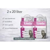 Linda kattenbakvulling Silica - 2x 20L Voordeelverpakking - Kat