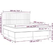 vidaXL Boxspring met matras stof donkerbruin 180x200 cm