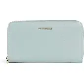 Coccinelle Leren portemonnee Metallic Soft Wallet Grained Leather Aquamarine Lichtblauw
