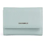 Coccinelle Leren portemonnee Metallic Soft Wallet Grainy Leather Aquamarine Lichtblauw