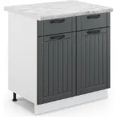 Vicco Keukenonderkast Fame-Line Antraciet landhuis 80 cm , WB Marmer, Model 46580