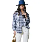 Colourful Rebel Talia Check Logo Blouse - Maat xs