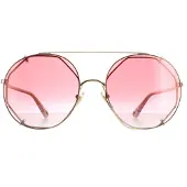 Chloé Round Dames Gold Red Gradient Ch0041s