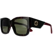 Gucci vierkant dames Havana met groen en rood GG1663S