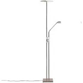 LINDBY LED-uplighter vloerlamp Jonne, dimbaar, alu / grijs / zink, Woon-/ Eetkamer, metaal, Modern, LED vloerlamp