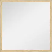 HOMCOM Wandspiegel - Glas - 50x50x2cm - Natuurlijk hout