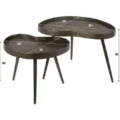 Hoyz Collection salontafel contour niervormig set van 2 brons liquid metal