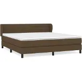 vidaXL Boxspring met matras stof donkerbruin 160x200 cm