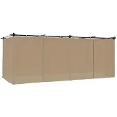 vidaXL Prieel met gordijnen 6x3 m staal taupe