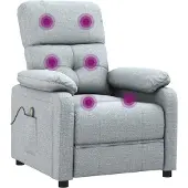 vidaXL Massagestoel stof lichtgrijs
