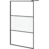 vidaXL Inloopdouchewand 115x195 cm halfmat ESG-glas zwart
