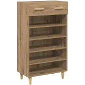 vidaXL Schoenenkast 60 x 35 x 105 cm Bewerkt hout Artisanaal eiken