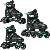 Croxer Optima 3-in-1 Inline Skates/Rolschaatsen Zwart/Mint 35-38