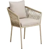 Ebuy24 Tuinstoel Salerno - Zand - Set van 4