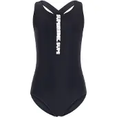 Superrebel badpak Paradise zwart Meisjes Polyester Effen - maat 140