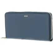 BOSS Leren portemonnee Numah Ziparound Wallet Open Blue petrol