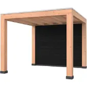 Westwood Douglas overkapping, 300 x 300, met zwarte achterwand, Modern Plus