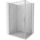 Mexen Exo draaibare douchecabine 130 x 110 cm, transparant, chroom - 819-130-110-01-00