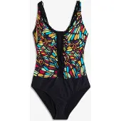 Bonprix Corrigerend badpak met ruches, medium corrigerend 52