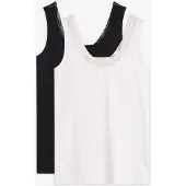 Bonprix Hemd met biologisch katoen en kant (set van 2) 46/48 (L)