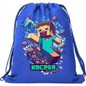 Minecraft Steve Diamant Rugzak - Gepersonaliseerde Schoenen- en Gymtas