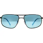 Serengeti Rechthoek Heren Glimmend Zwart Saturnus Gepolariseerd 555nm Blauw Dante 2.0