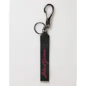 Dolce&Gabbana Zwarte Bordeau Polyester DG Logo Mannen Sleutelhanger Sleutelmunt
