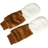 Dolce&Gabbana Bruine Witte Acryl Gebreide Bont Wanten